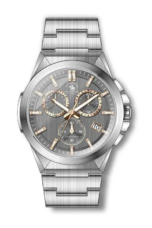 Santa Barbara Polo & Racquet Club Silver Stainless Steel Watch for Men SB.1.10633-7 - Daniel Klein Saudi Arabia
