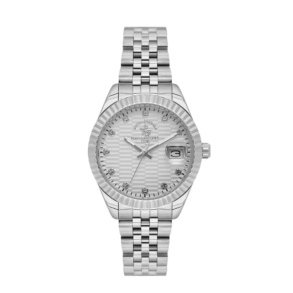 Santa Barbara Polo & Racquet Club Silver Stainless Steel Watch for Women SB.1.10643-5 - Daniel Klein Saudi Arabia
