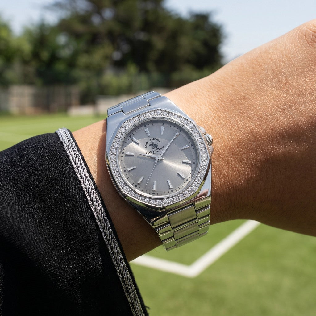 Santa Barbara Polo & Racquet Club Unique Silver Stainless Steel Watch for Women SB.1.10647-1