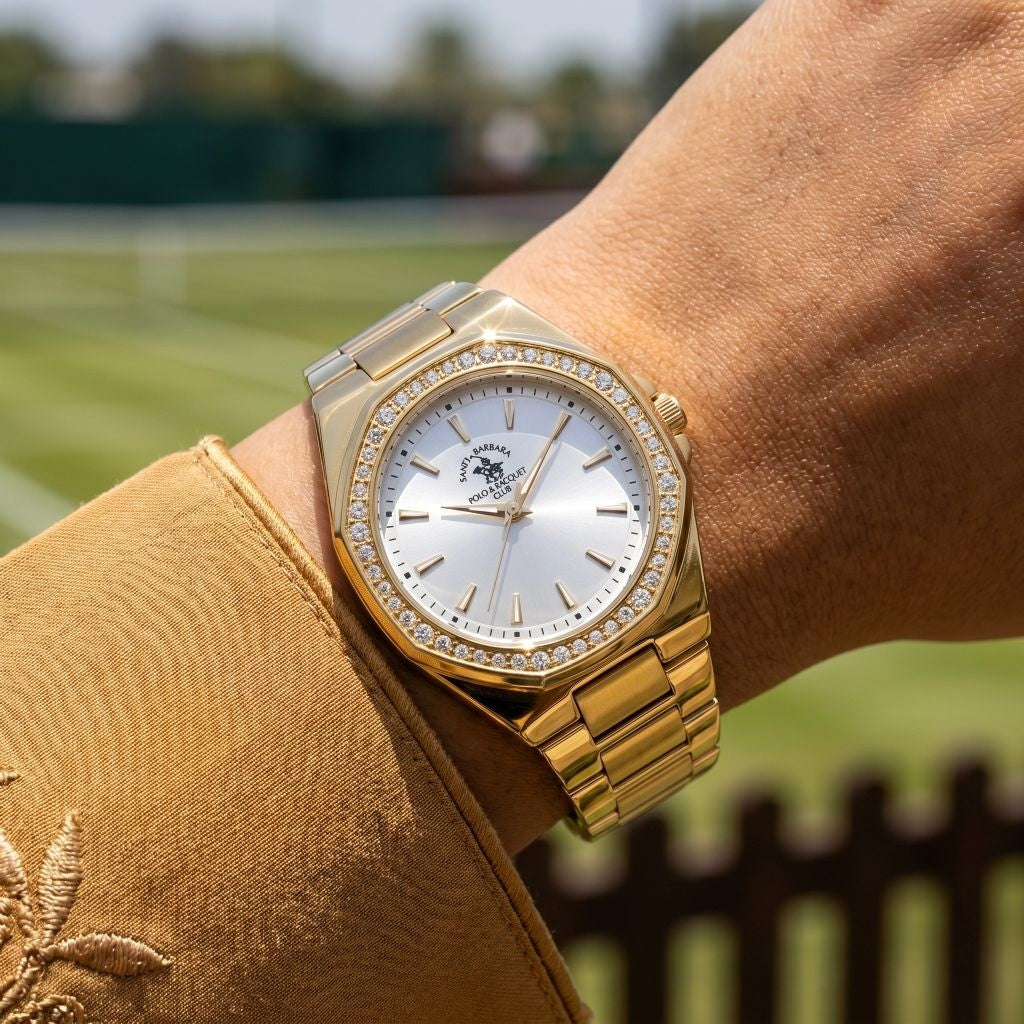 Santa Barbara Polo & Racquet Club Unique Gold Stainless Steel Watch for Women SB.1.10647-3