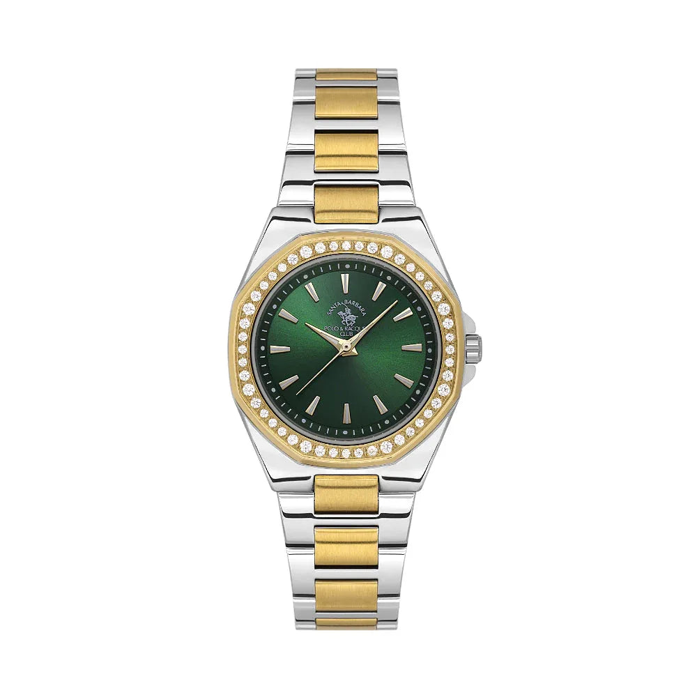 Santa Barbara Polo & Racquet Club Unique Silver and Gold Stainless Steel Watch for Women SB.1.10647-5 - Daniel Klein Saudi Arabia