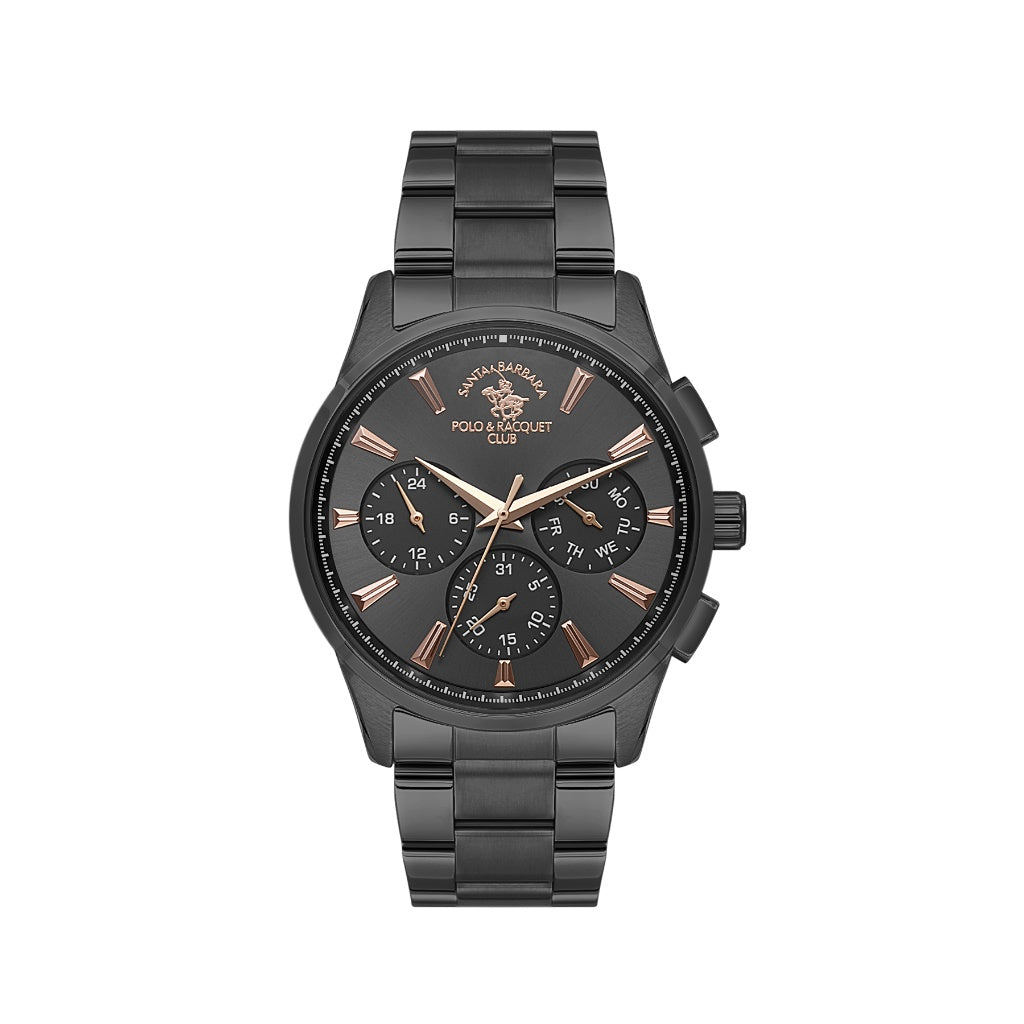 Santa Barbara Polo & Racquet Club Black Stainless Steel Watch for Men SB.1.10648-5