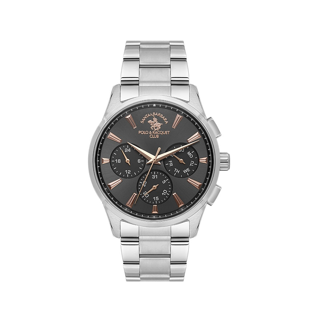 Santa Barbara Polo & Racquet Club Silver Stainless Steel Watch for Men SB.1.10648-6