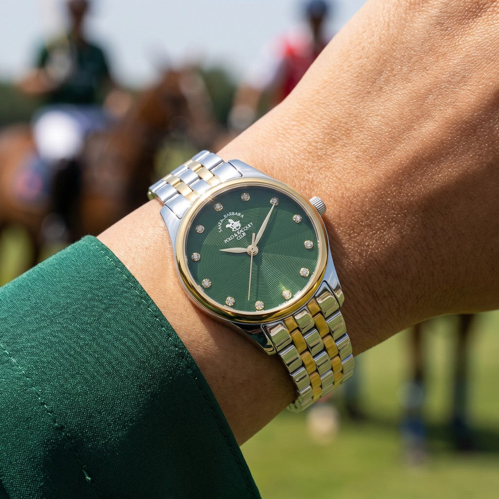 Santa Barbara Polo & Racquet Club Unique Silver and Gold Stainless Steel Watch for Women SB.1.10649-5