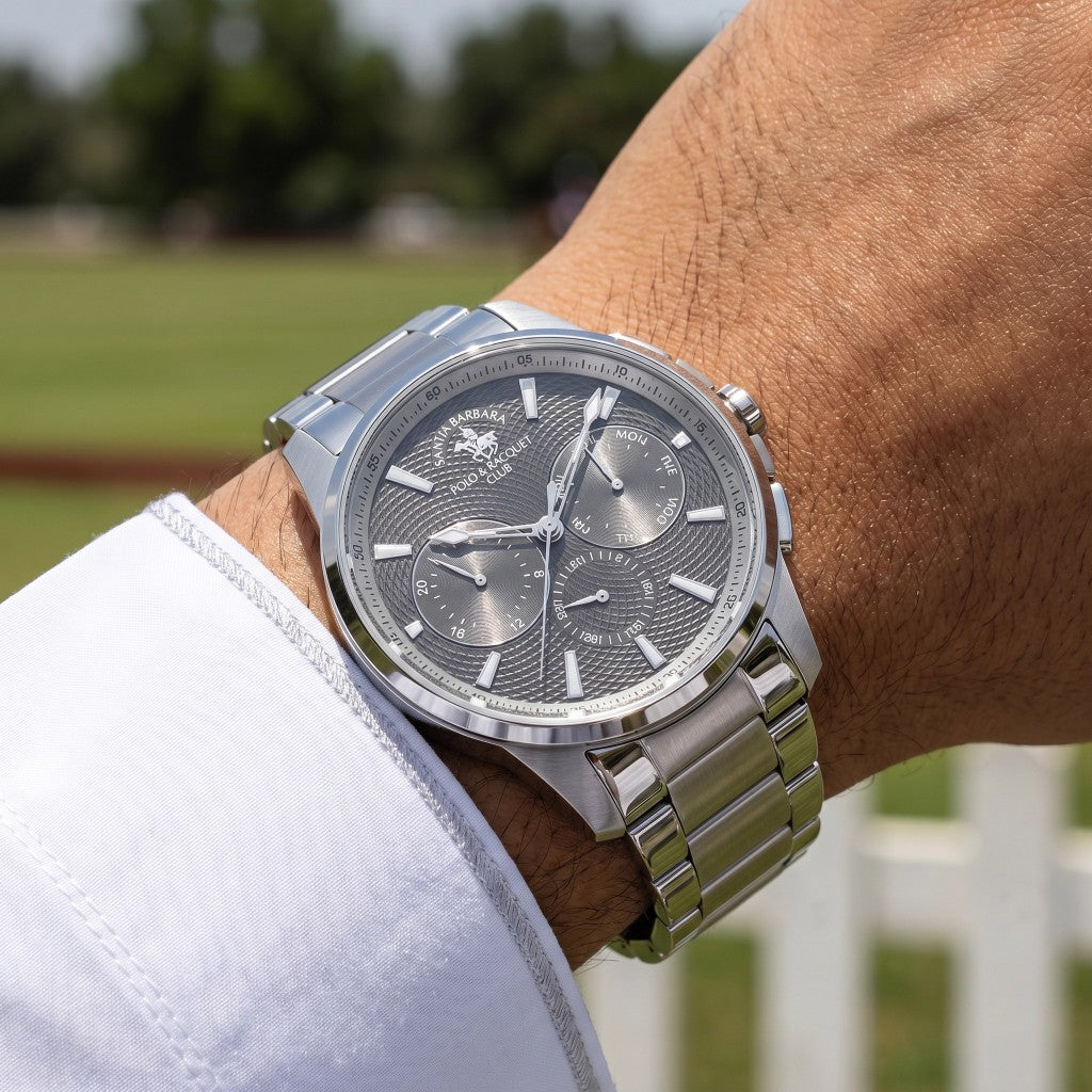 Santa Barbara Polo & Racquet Club Legend Silver Stainless Steel Watch for Men SB.1.10651-2