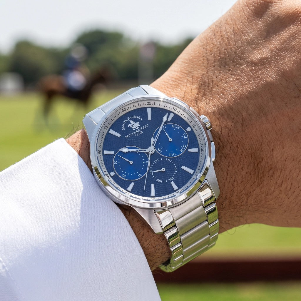 Santa Barbara Polo & Racquet Club Legend Silver Stainless Steel Watch for Men SB.1.10651-3