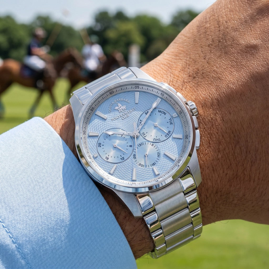 Santa Barbara Polo & Racquet Club Legend Silver Stainless Steel Watch for Men SB.1.10651-5