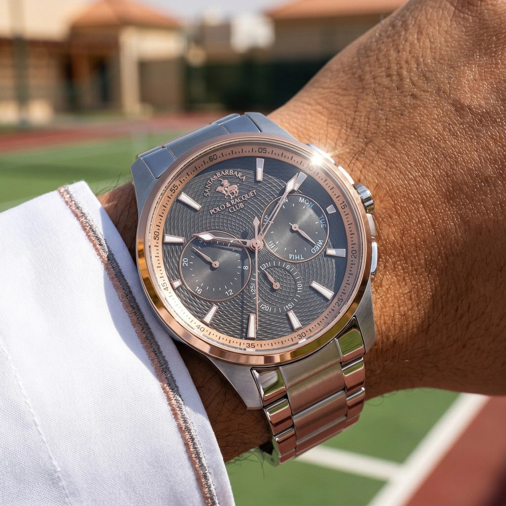 Santa Barbara Polo & Racquet Club Legend Silver Stainless Steel Watch for Men SB.1.10651-6
