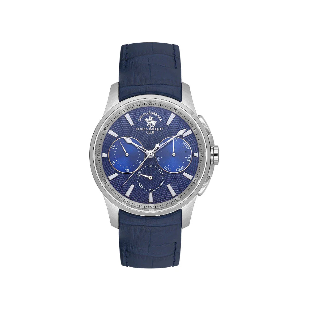 Santa Barbara Polo & Racquet Club Legend Dark Blue Genuine Leather Watch for Men SB.1.10652-3 - Daniel Klein Saudi Arabia