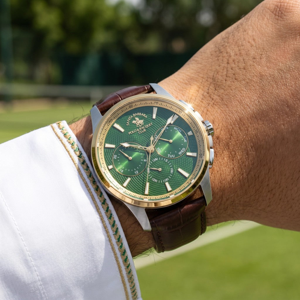Santa Barbara Polo & Racquet Club Legend Brown Genuine Leather Watch for Men SB.1.10652-5