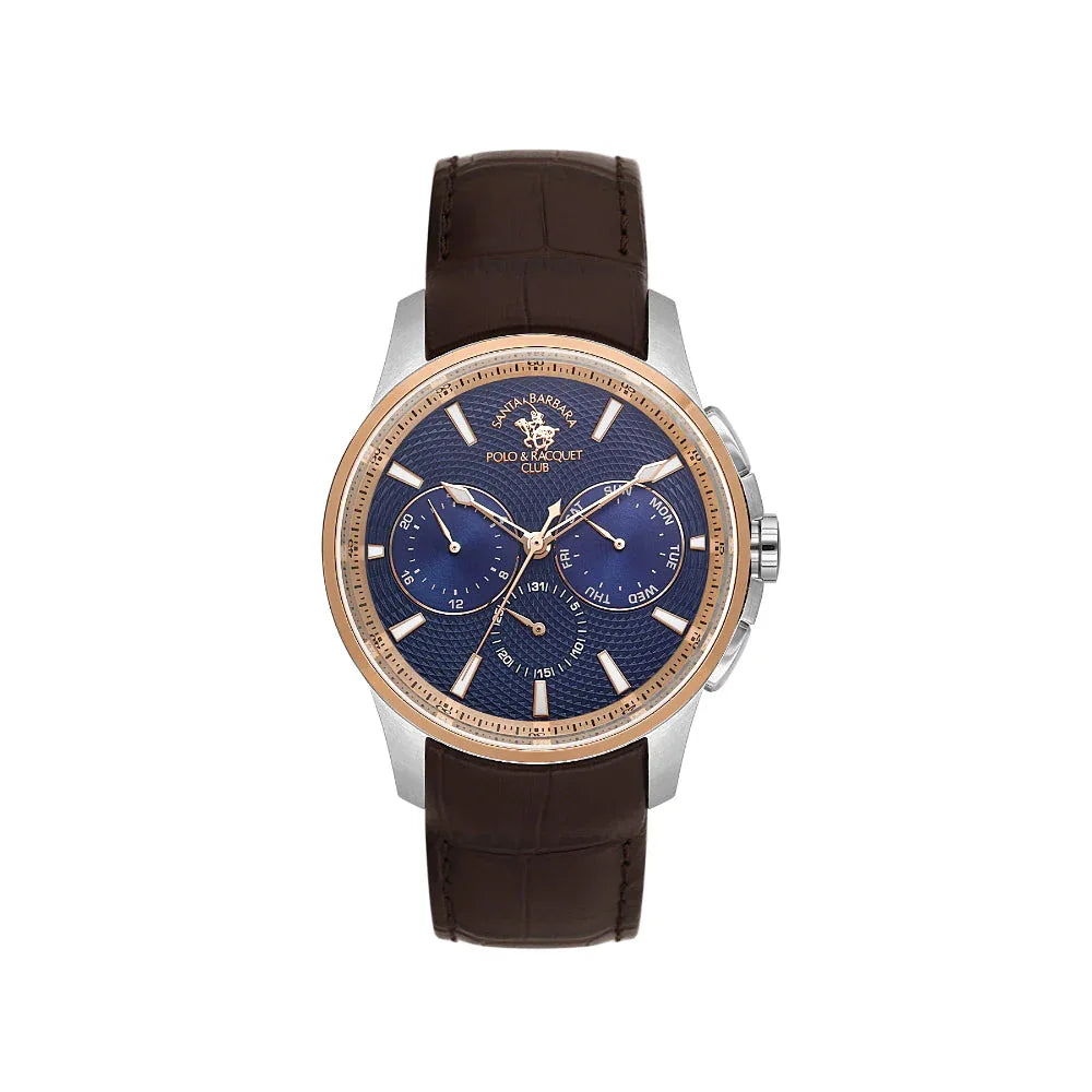 Santa Barbara Polo & Racquet Club Legend Dark Brown Genuine Leather Watch for Men SB.1.10652-7 - Daniel Klein Saudi Arabia