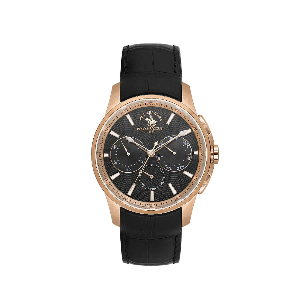 Santa Barbara Polo & Racquet Club Legend Black Genuine Leather Watch for Men SB.1.10652-8 - Daniel Klein Saudi Arabia