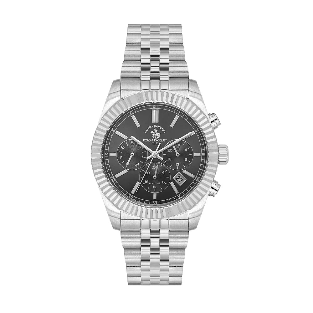 Santa Barbara Polo & Racquet Club Legend Silver Stainless Steel Watch for Men SB.1.10653-2 - Daniel Klein Saudi Arabia