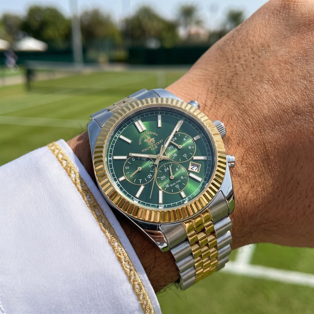 Santa Barbara Polo & Racquet Club Legend Silver and Gold Stainless Steel Watch for Men SB.1.10653-5