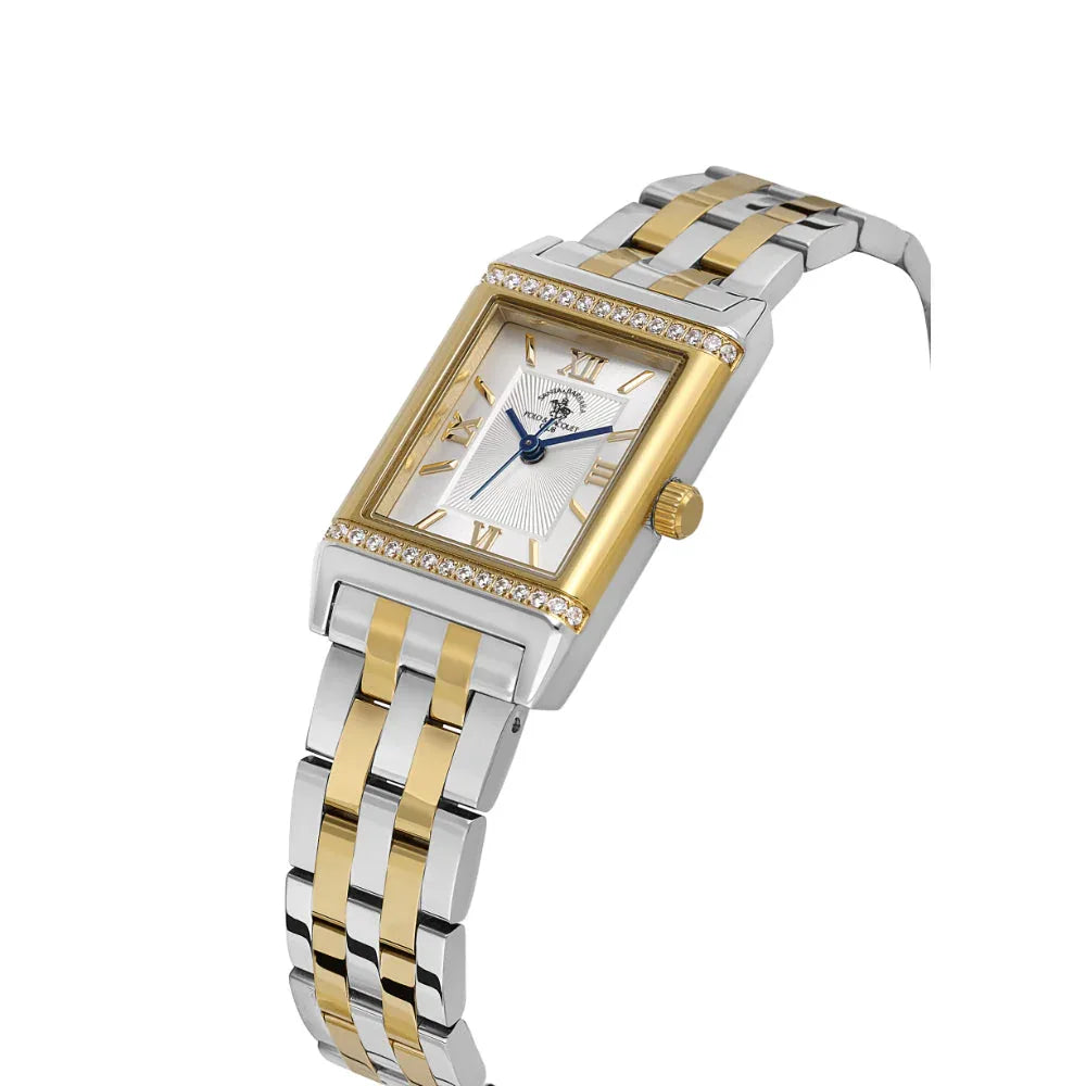Santa Barbara Polo & Racquet Club Unique Silver and Gold Stainless Steel Watch for Women SB.1.10655-4 - Daniel Klein Saudi Arabia