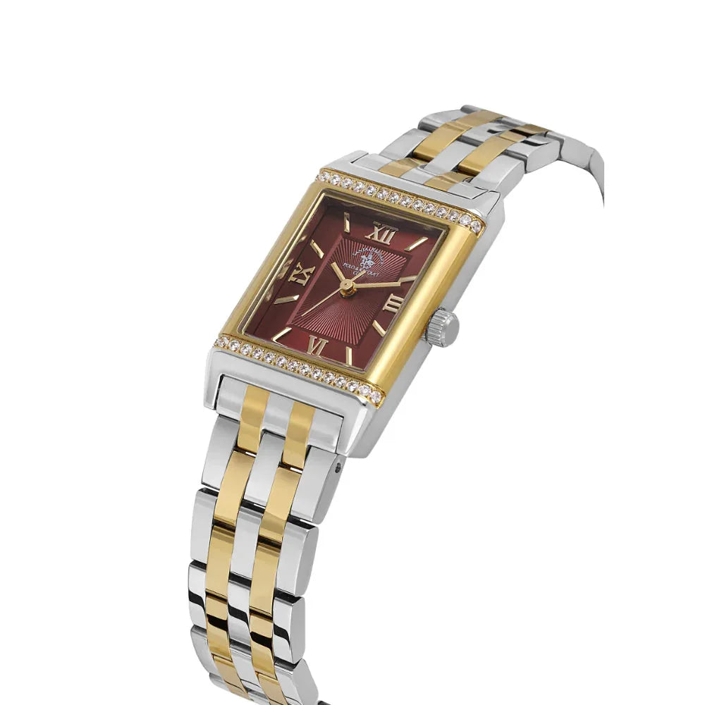 Santa Barbara Polo & Racquet Club Unique Silver and Gold Stainless Steel Watch for Women SB.1.10655-5 - Daniel Klein Saudi Arabia