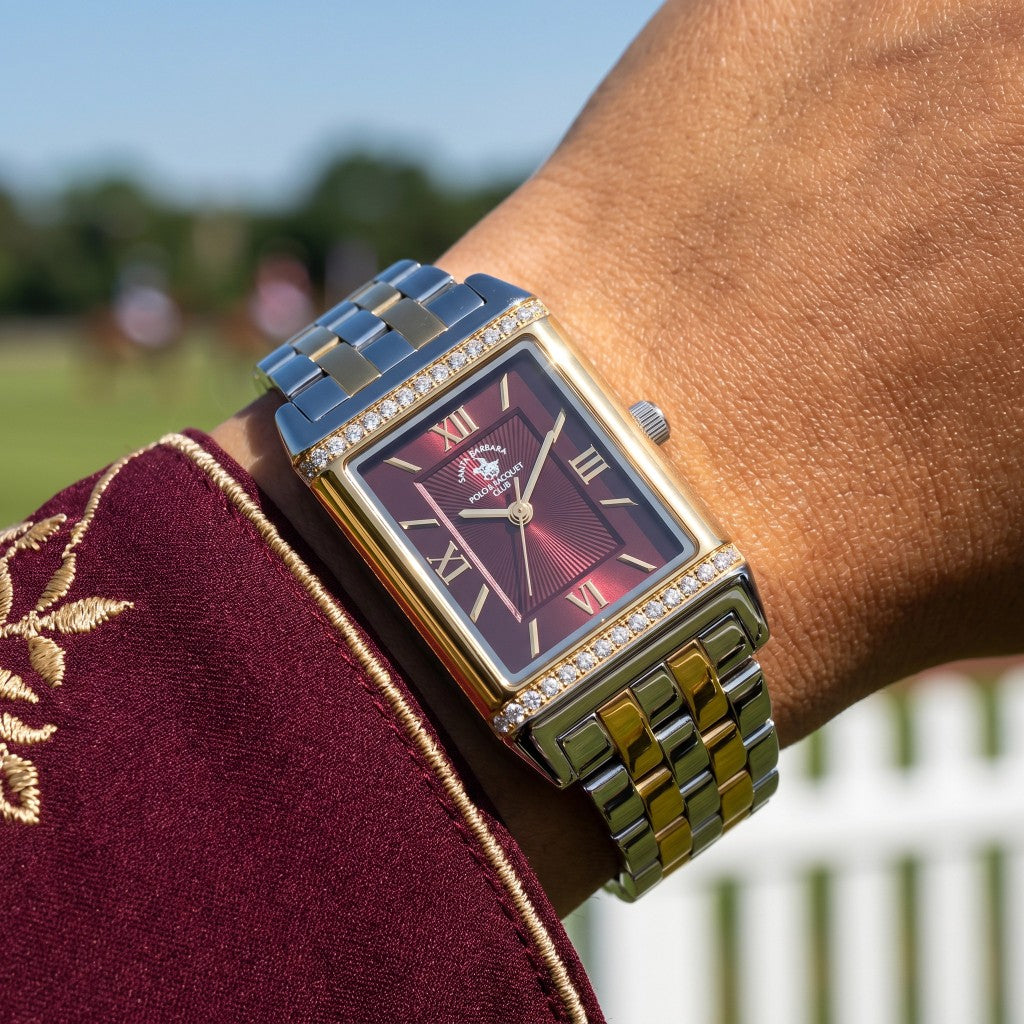 Santa Barbara Polo & Racquet Club Unique Silver and Gold Stainless Steel Watch for Women SB.1.10655-5