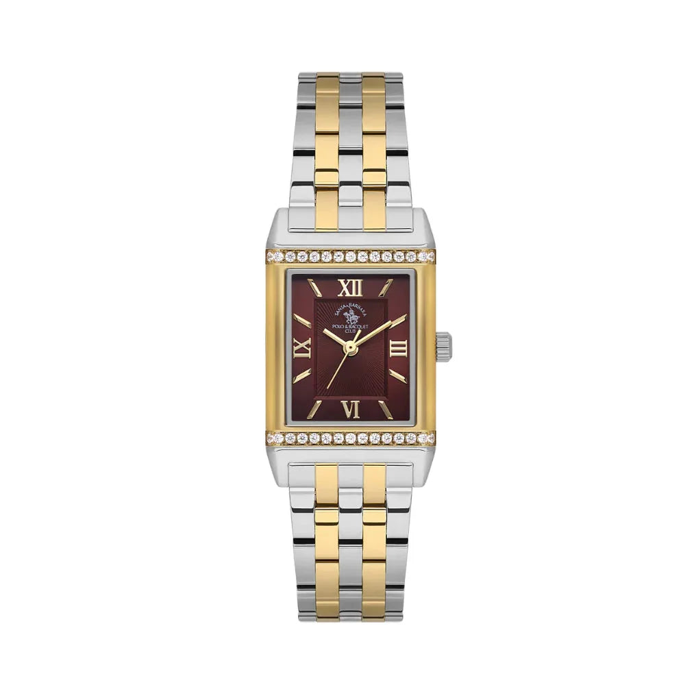 Santa Barbara Polo & Racquet Club Unique Silver and Gold Stainless Steel Watch for Women SB.1.10655-5 - Daniel Klein Saudi Arabia