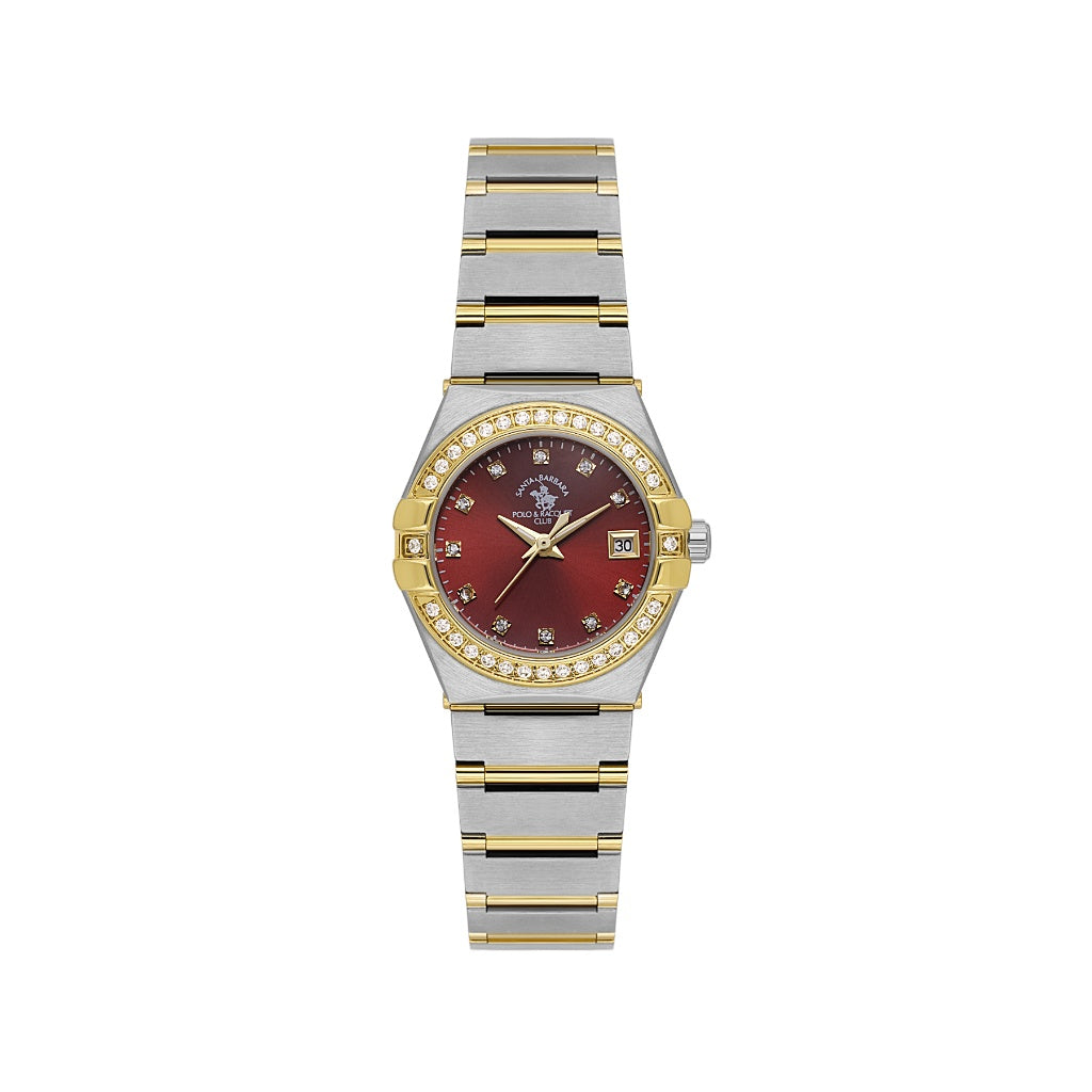 Santa Barbara Polo & Racquet Club Silver and Gold Stainless Steel Watch for Women SB.1.10656-5