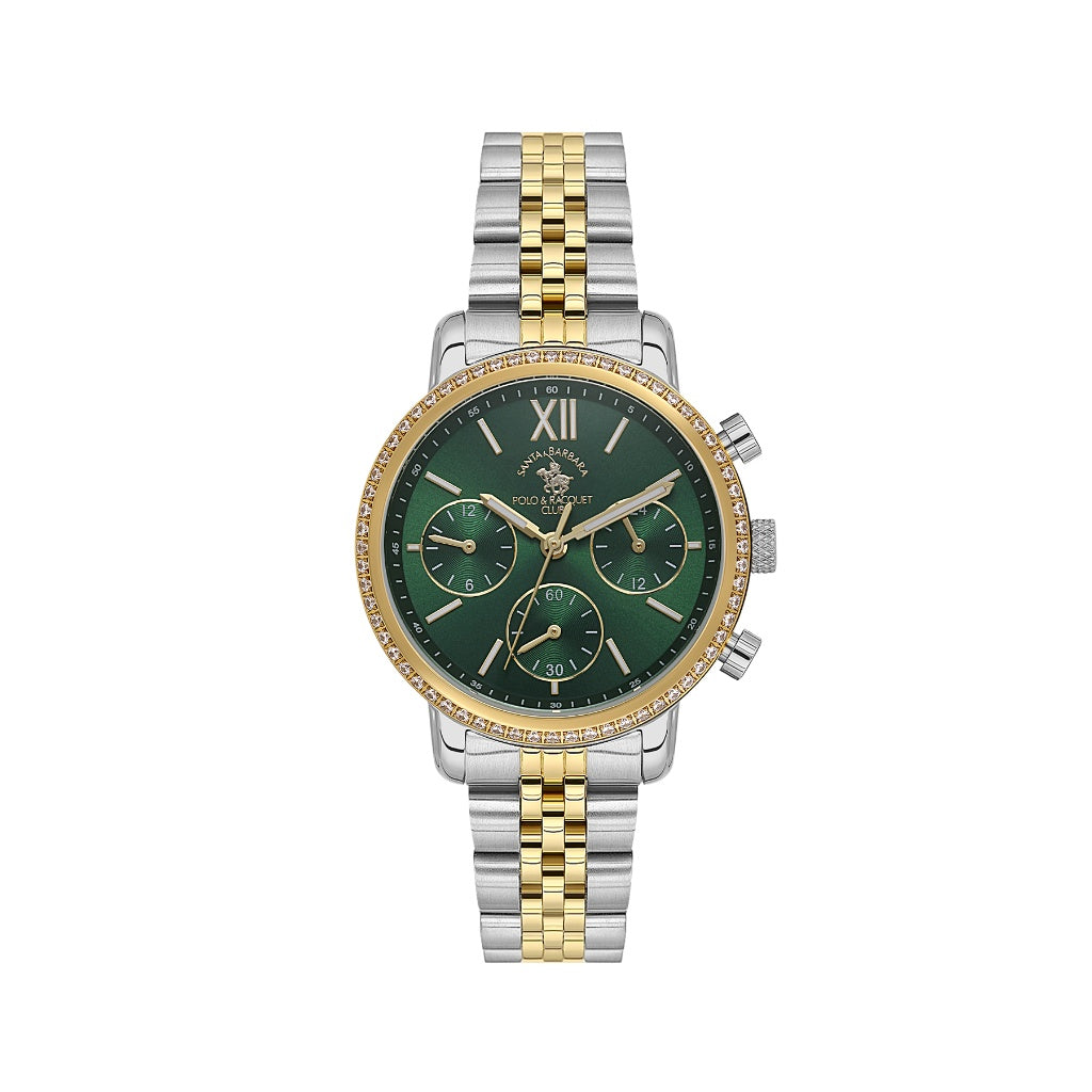 Santa Barbara Polo & Racquet Club Silver and Gold Stainless Steel Watch for Women SB.1.10657-5