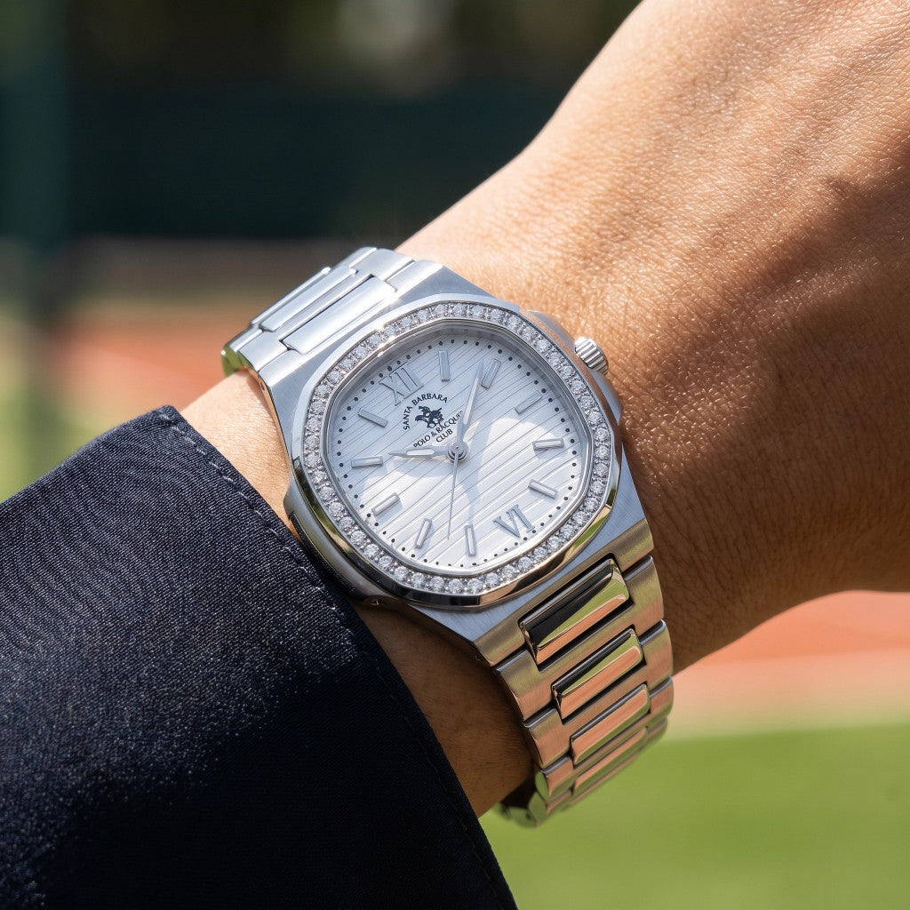 Santa Barbara Polo & Racquet Club Unique Silver Stainless Steel Watch for Women SB.1.10658-1