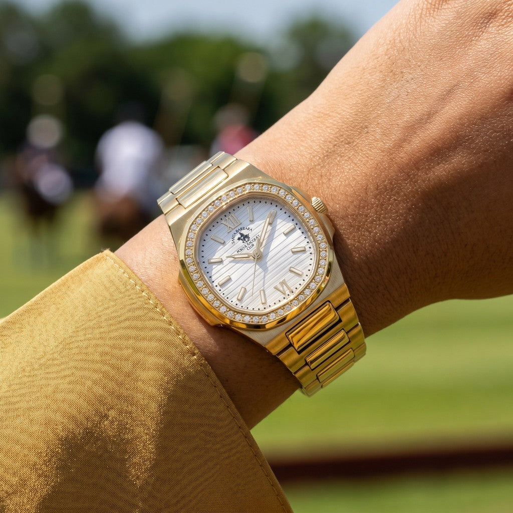 Santa Barbara Polo & Racquet Club Unique Gold Stainless Steel Watch for Women SB.1.10658-2