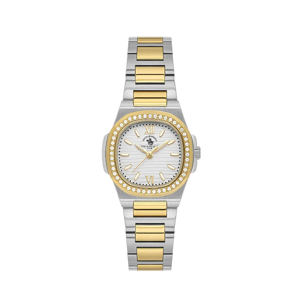 Santa Barbara Polo & Racquet Club Unique Silver and Gold Stainless Steel Watch for Women SB.1.10658-3 - Daniel Klein Saudi Arabia