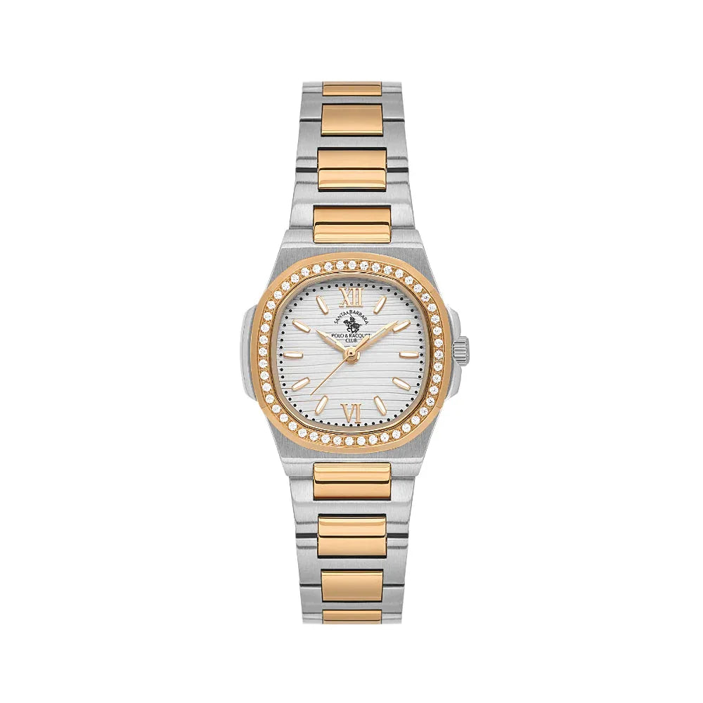 Santa Barbara Polo & Racquet Club Unique Silver and Rose Gold Stainless Steel Watch for Women SB.1.10658-5 - Daniel Klein Saudi Arabia