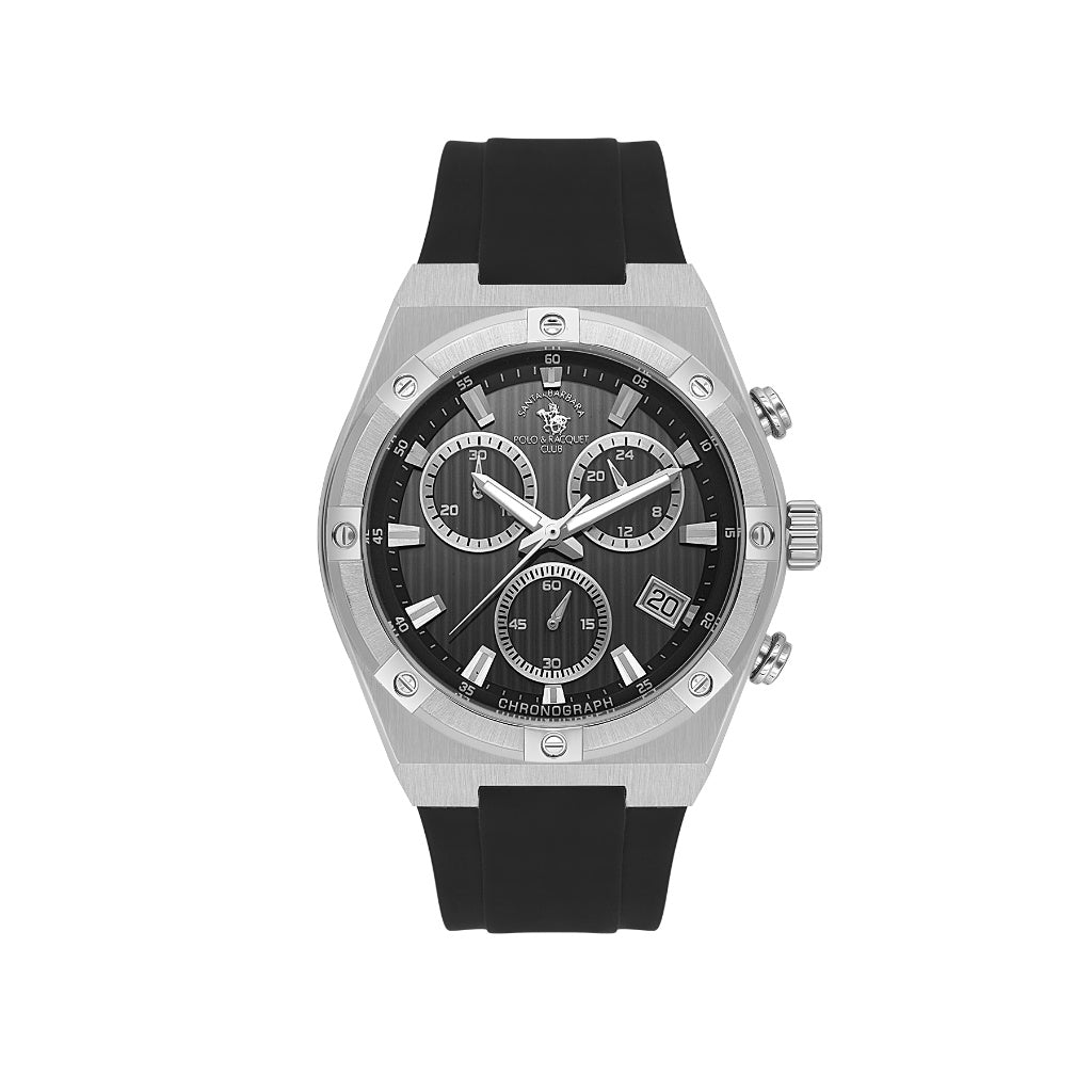 Santa Barbara Polo & Racquet Club Black Silicone Watch for Men SB.1.10659-1