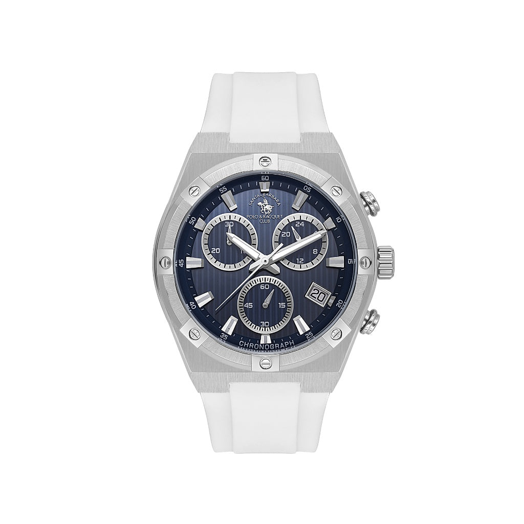 Santa Barbara Polo & Racquet Club White Silicone Watch for Men SB.1.10659-2