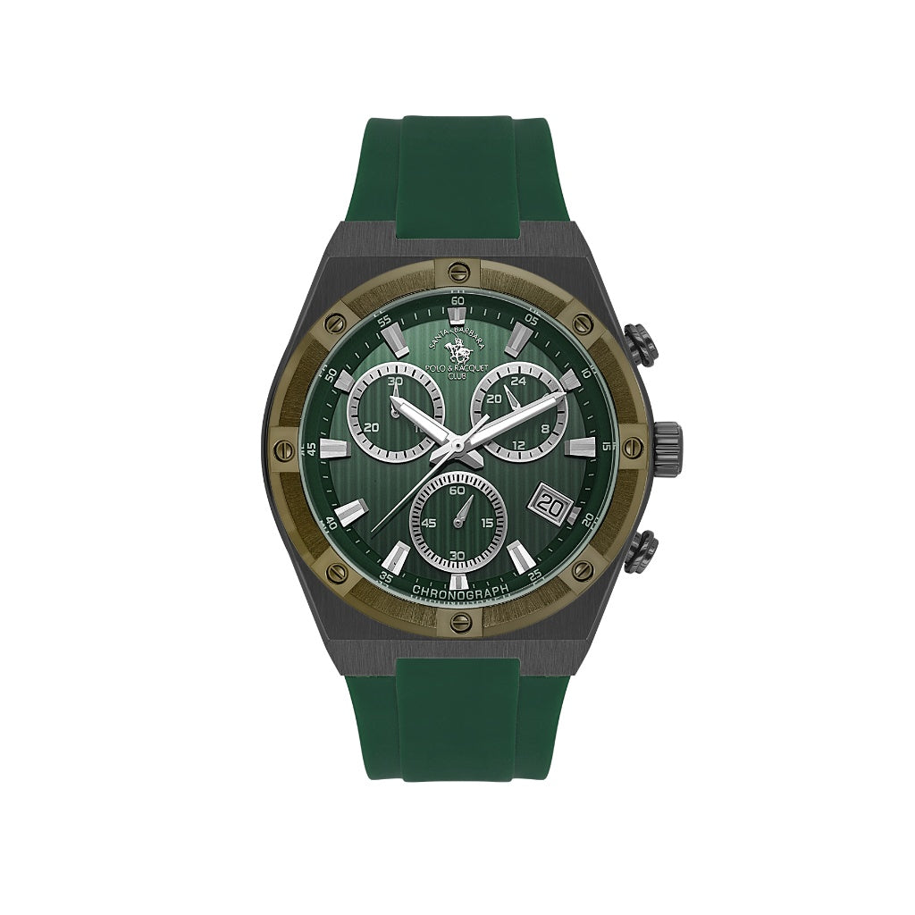Santa Barbara Polo & Racquet Club Dark Green Silicone Watch for Men SB.1.10659-4