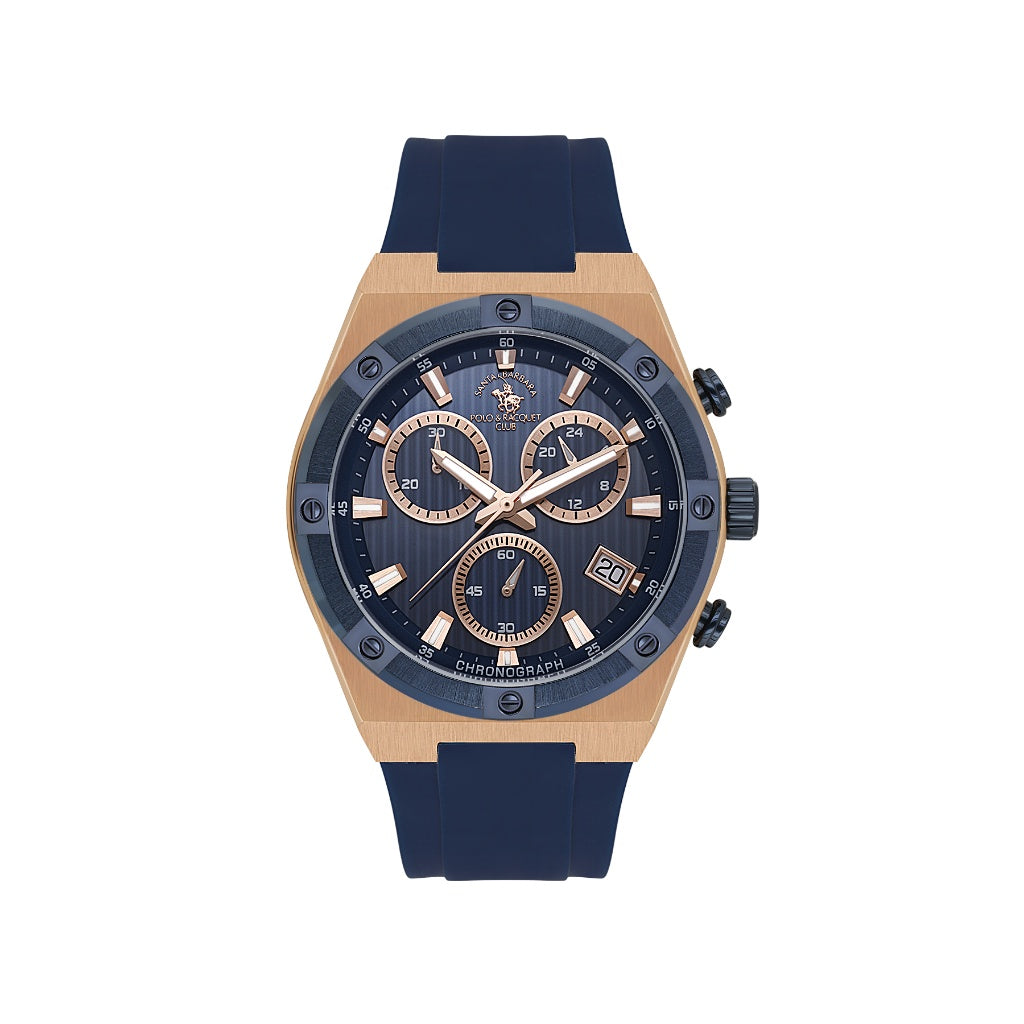 Santa Barbara Polo & Racquet Club Dark Blue Silicone Watch for Men SB.1.10659-5