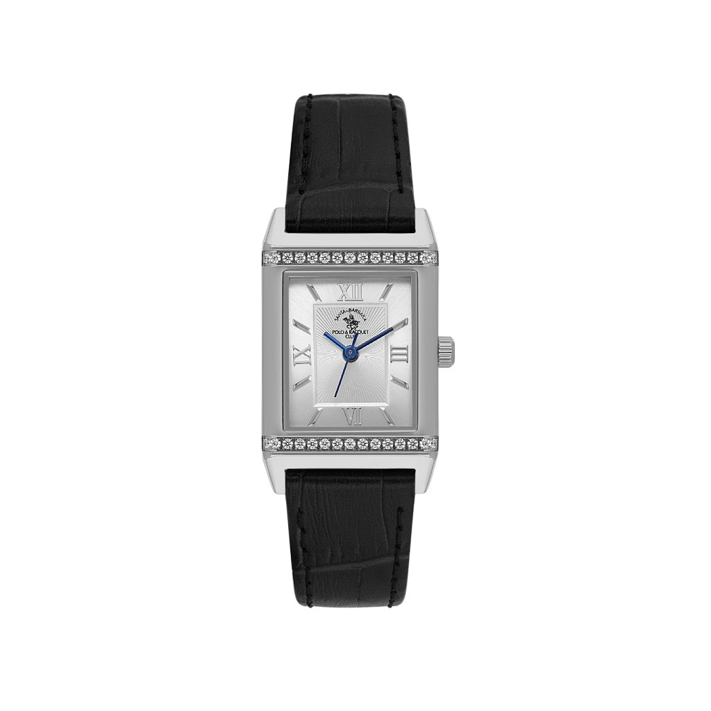 Santa Barbara Polo & Racquet Club Black Genuine Leather Watch for Women SB.1.10660-1