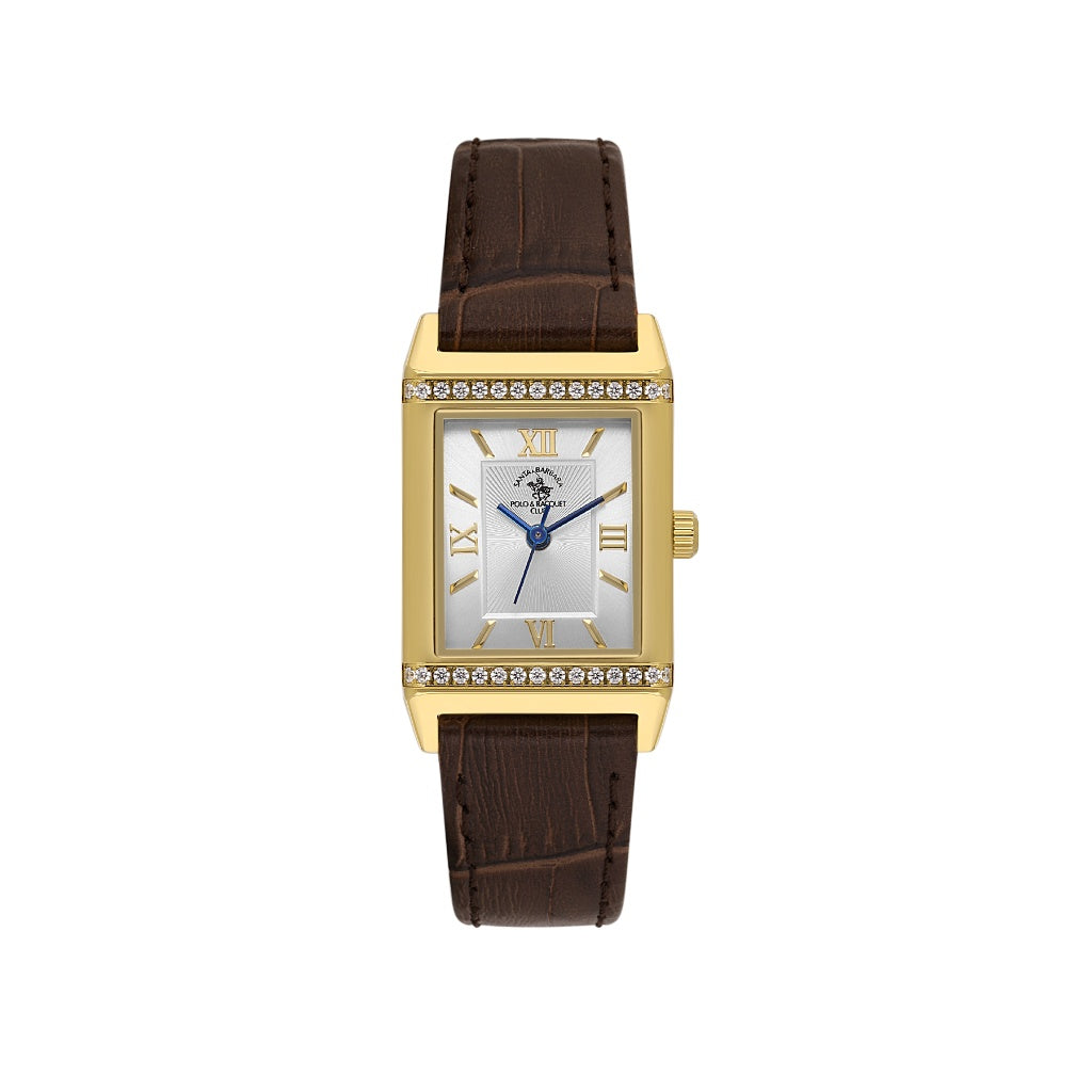 Santa Barbara Polo & Racquet Club Dark Brown Genuine Leather Watch for Women SB.1.10660-2