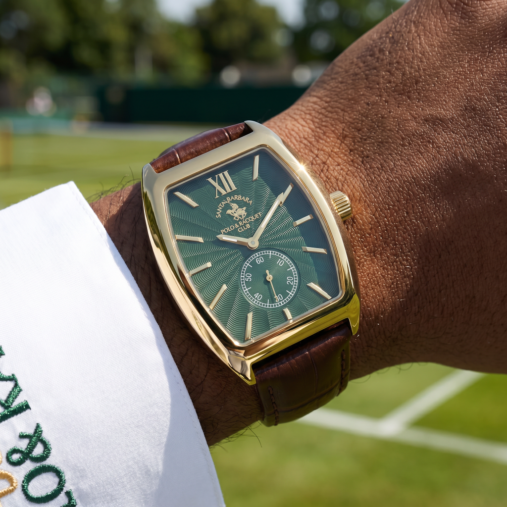 Santa Barbara Polo & Racquet Club Noble Dark Brown Genuine Leather Watch for Men SB.1.10662-4
