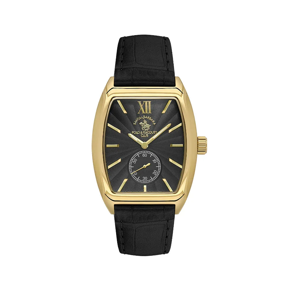 Santa Barbara Polo & Racquet Club Noble Black Genuine Leather Watch for Men SB.1.10662-5 - Daniel Klein Saudi Arabia