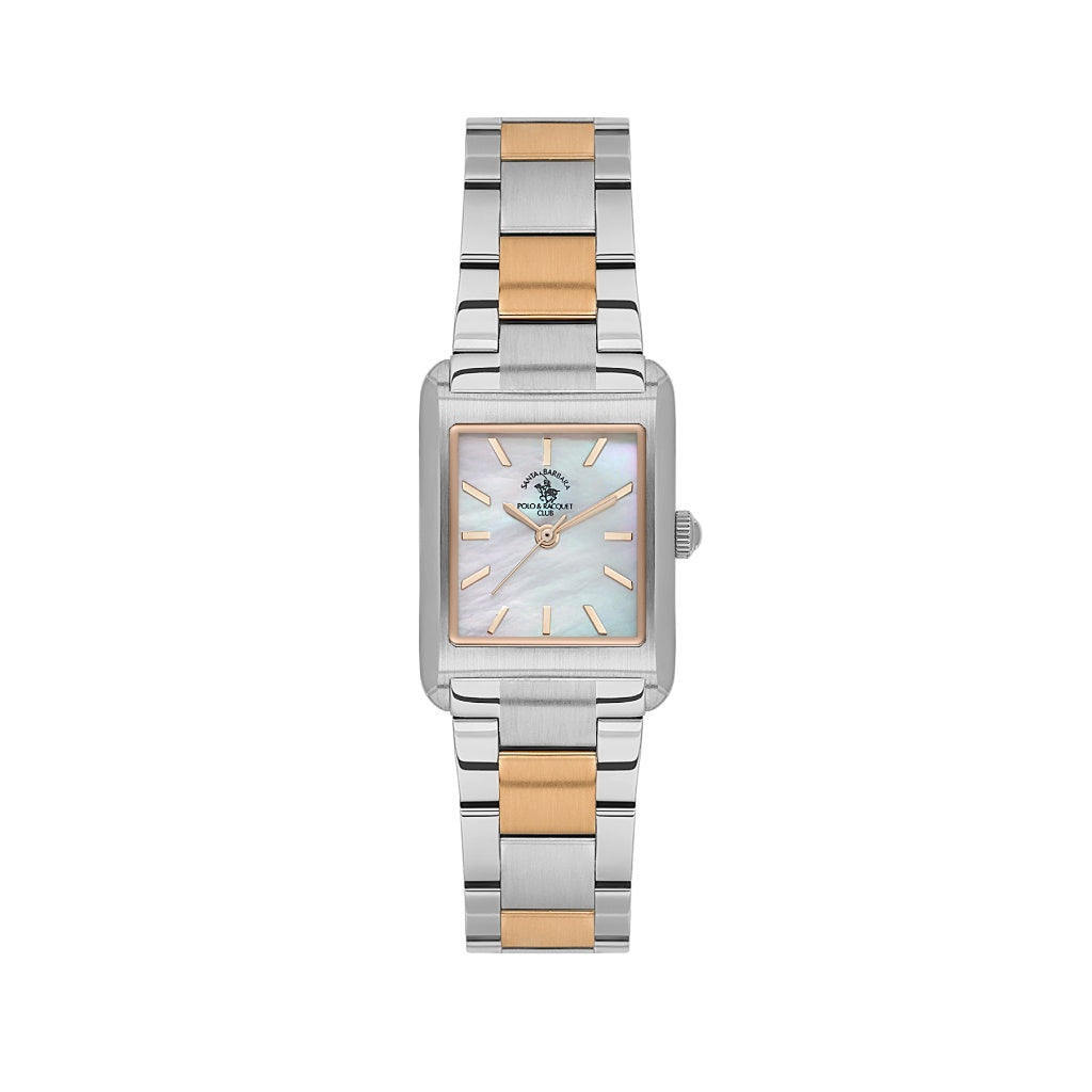 Santa Barbara Polo & Racquet Club Silver and Rose Gold Stainless Steel Watch for Women SB.1.10663-6
