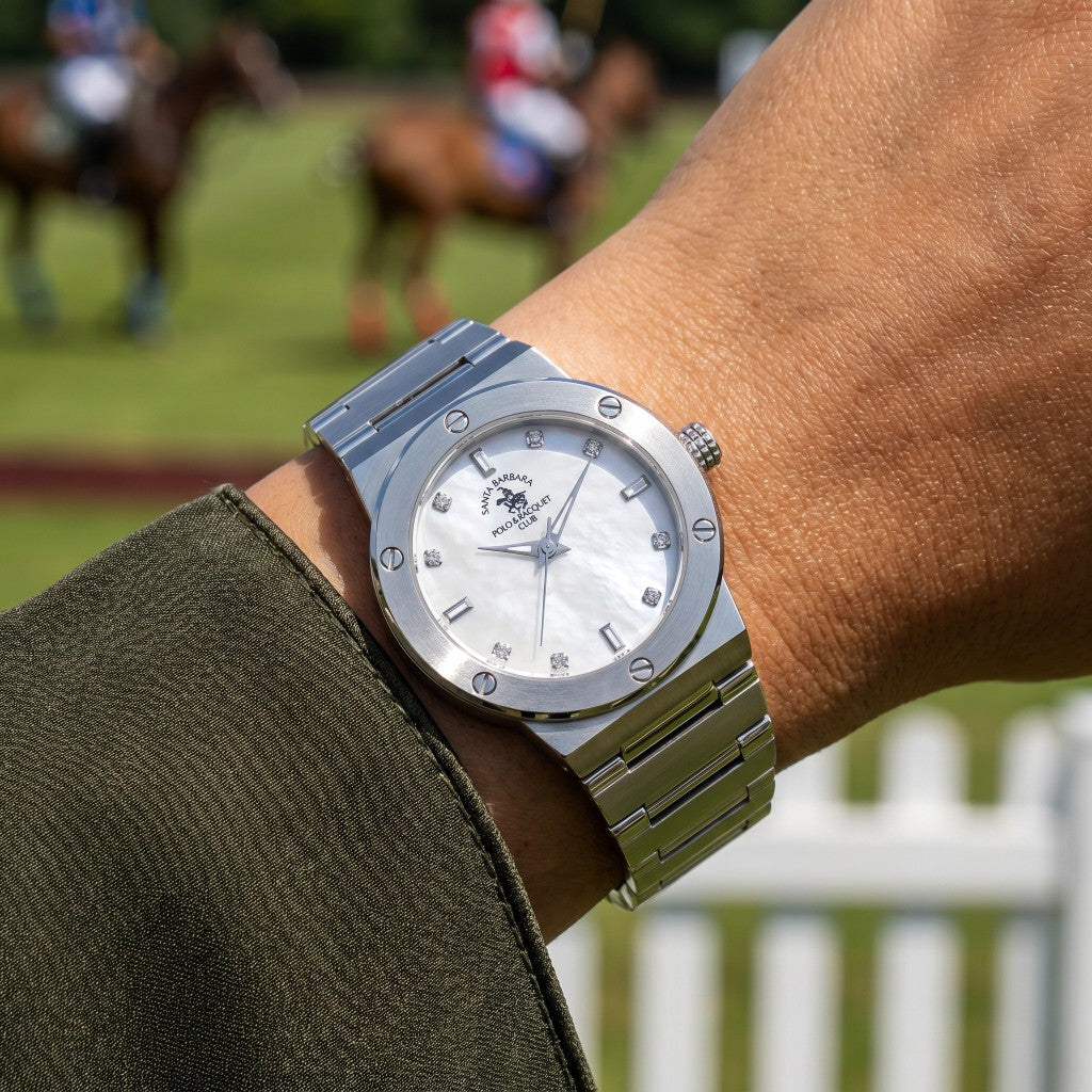 Santa Barbara Polo & Racquet Club Unique Silver Stainless Steel Watch for Women SB.1.10664-1