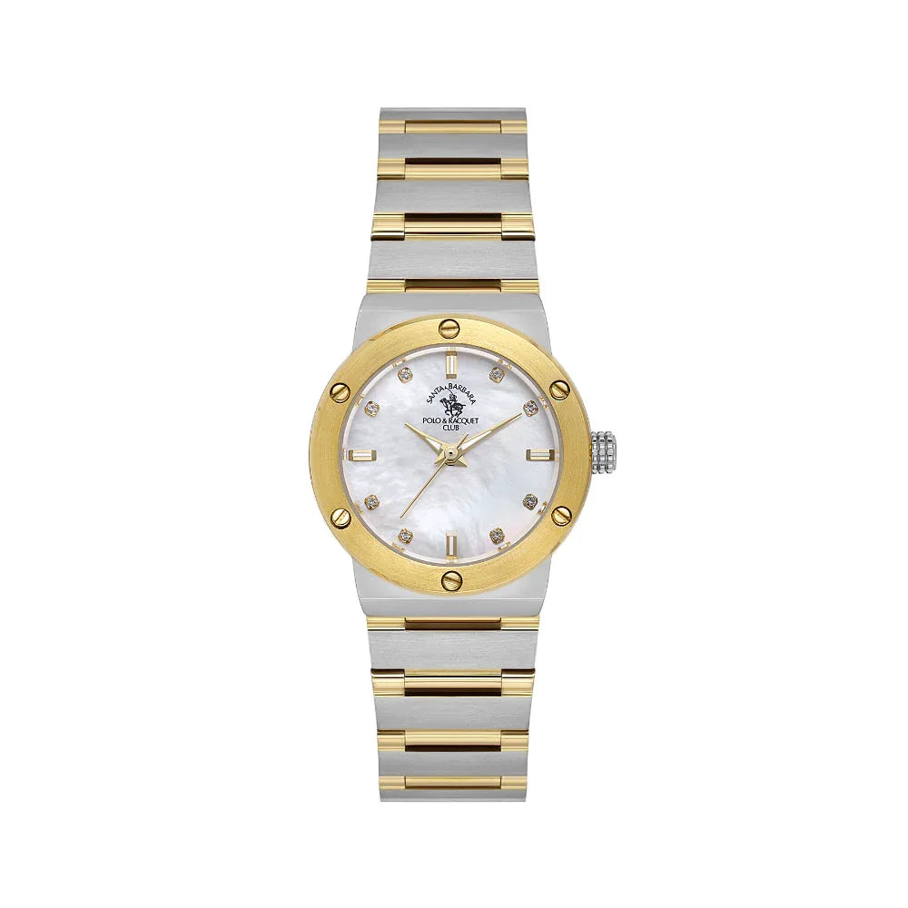 Santa Barbara Polo & Racquet Club Unique Silver and Gold Stainless Steel Watch for Women SB.1.10664-4 - Daniel Klein Saudi Arabia