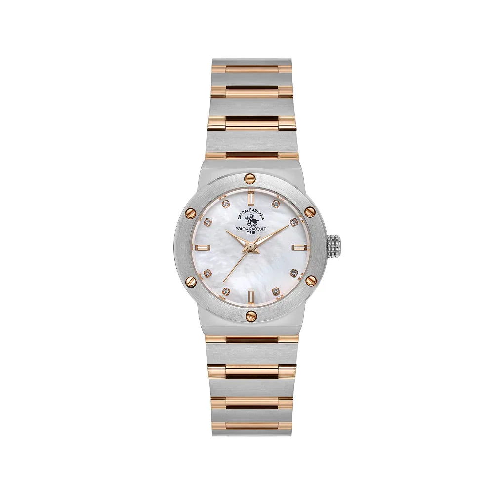 Santa Barbara Polo & Racquet Club Unique Silver and Rose Gold Stainless Steel Watch for Women SB.1.10664-5 - Daniel Klein Saudi Arabia
