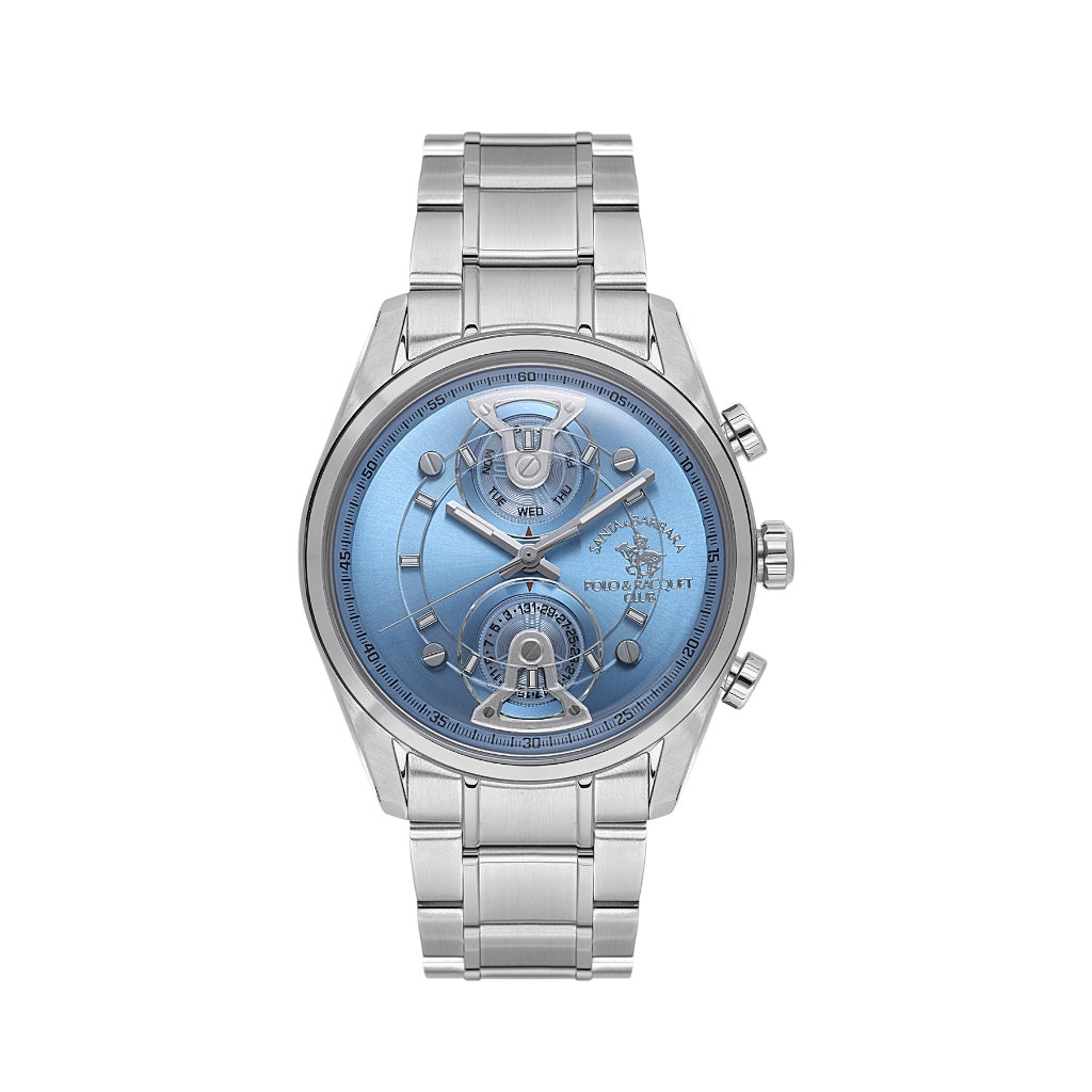 Santa Barbara Polo & Racquet Club Silver Stainless Steel Watch for Men SB.1.10666-3