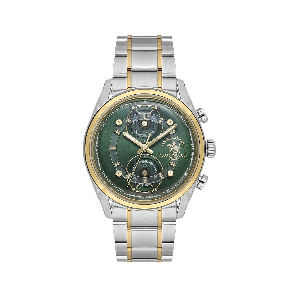 Santa Barbara Polo & Racquet Club Silver and Gold Stainless Steel Watch for Men SB.1.10666-4