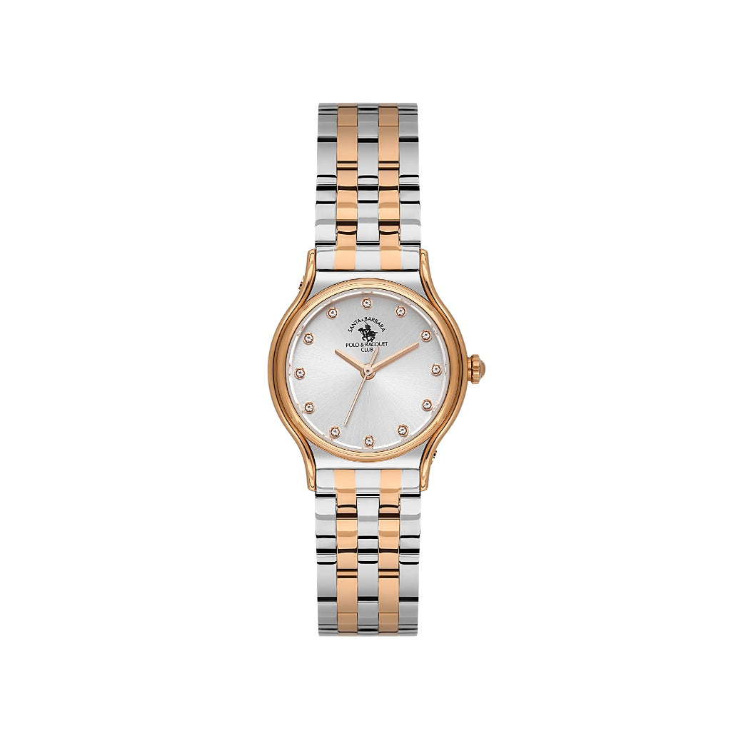 Santa Barbara Polo & Racquet Club Silver and Rose Gold Stainless Steel Watch for Women SB.1.10668-5