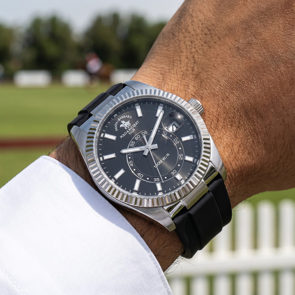 Santa Barbara Polo & Racquet Club Legend Black Silicone Watch for Men SB.1.10669-1