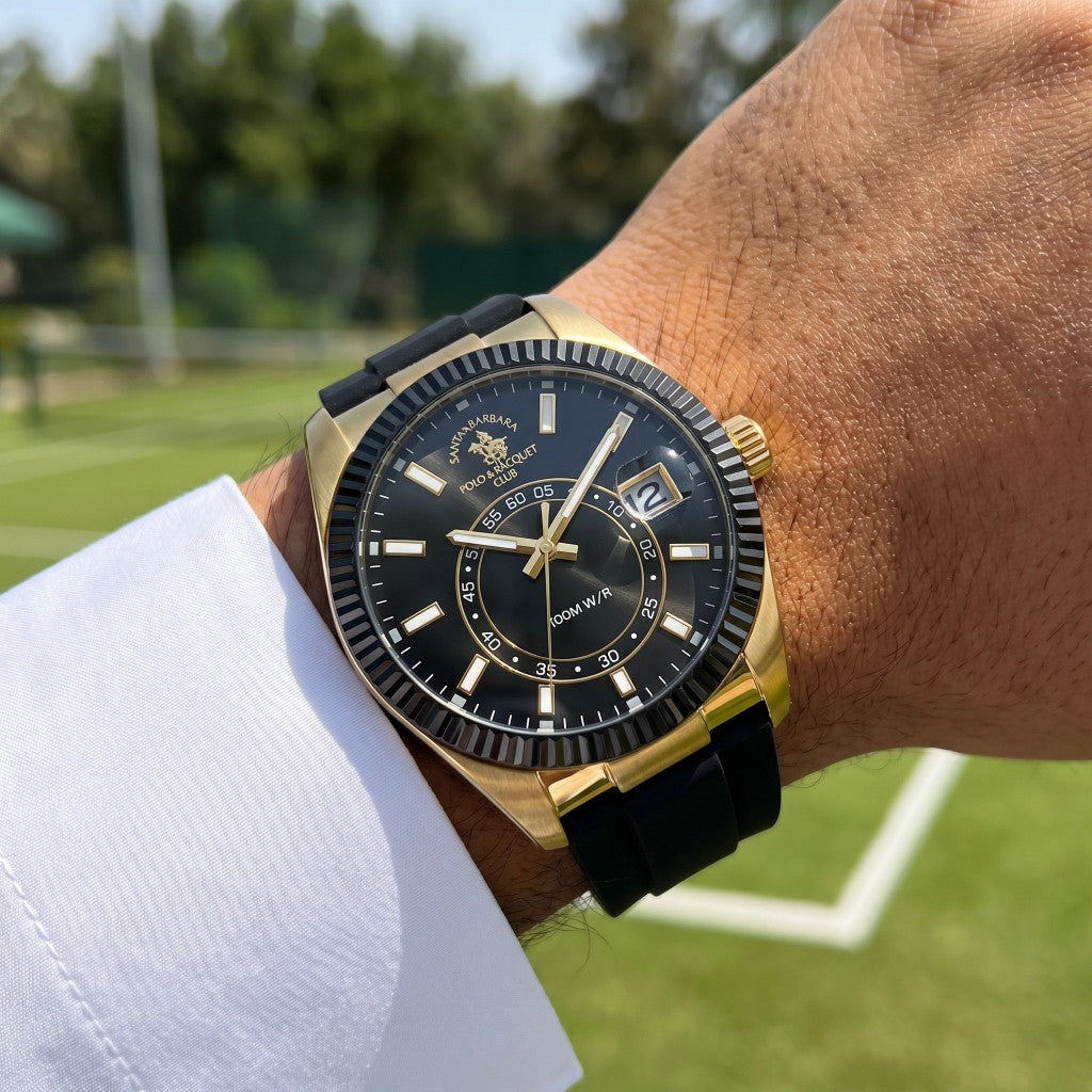Santa Barbara Polo & Racquet Club Legend Black Silicone Watch for Men SB.1.10669-3