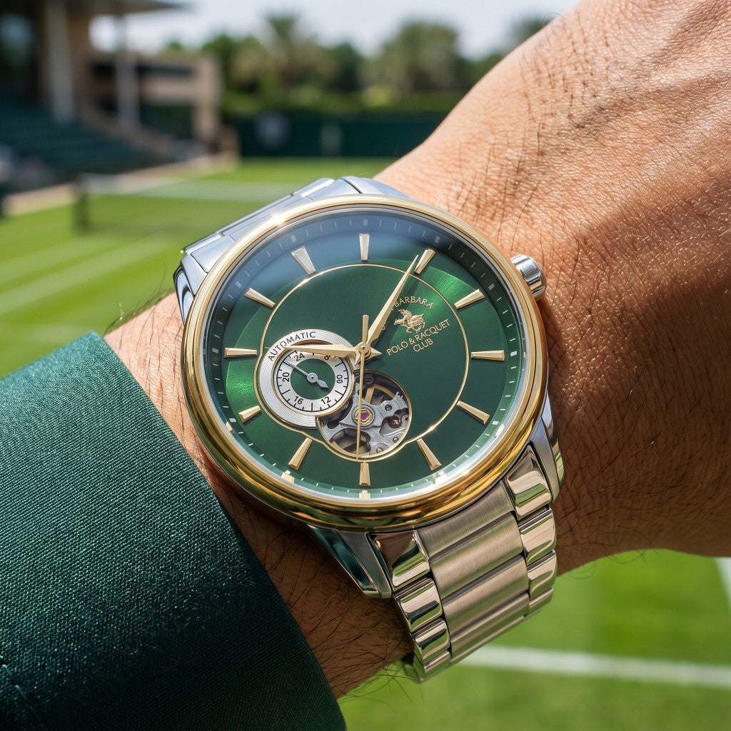 Santa Barbara Polo & Racquet Club Luxury Silver Stainless Steel Watch for Men SB.1.10670-4