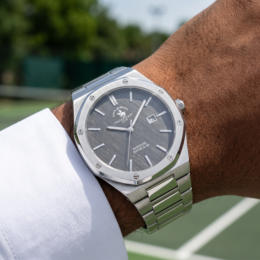 Santa Barbara Polo & Racquet Club Noble Silver Stainless Steel Watch for Men SB.1.10673-2