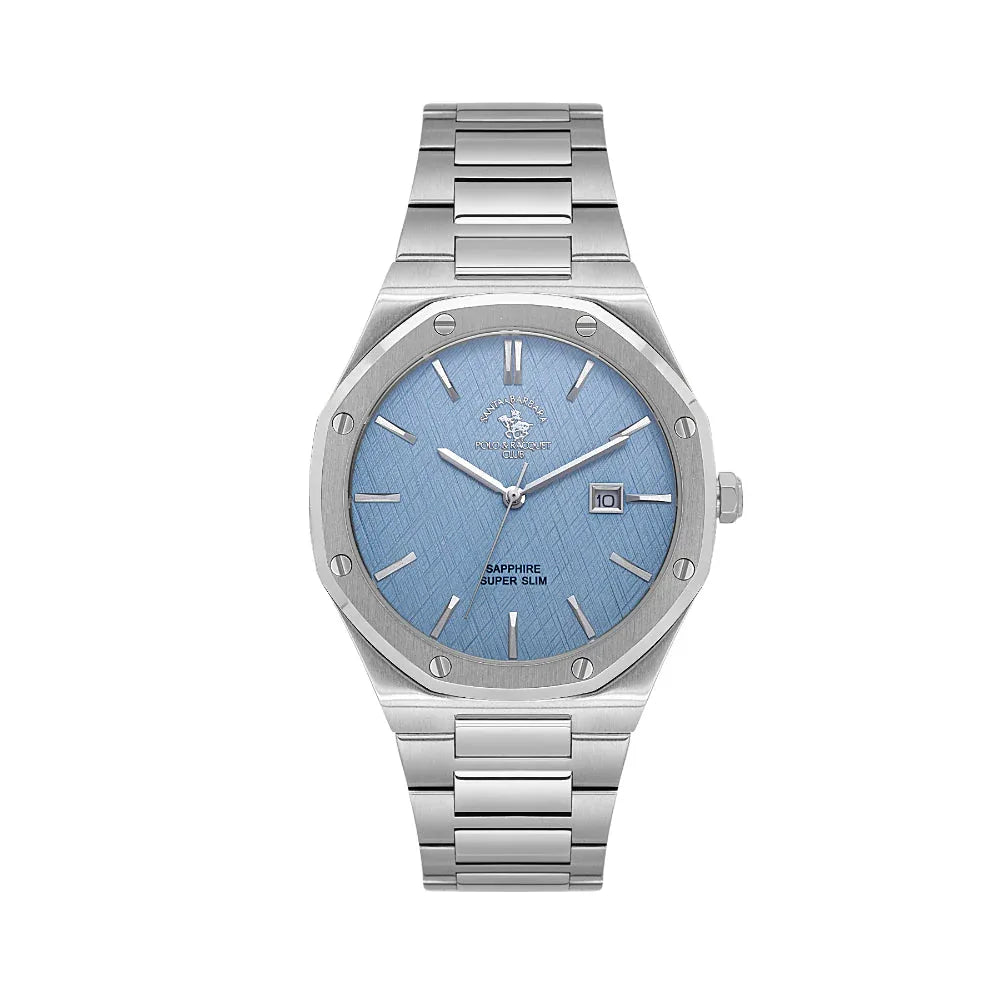 Santa Barbara Polo & Racquet Club Noble Silver Stainless Steel Watch for Men SB.1.10673-4 - Daniel Klein Saudi Arabia