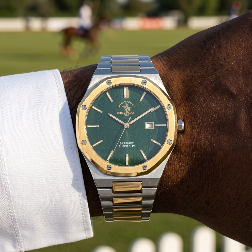 Santa Barbara Polo & Racquet Club Noble Silver and Gold Stainless Steel Watch for Men SB.1.10673-5