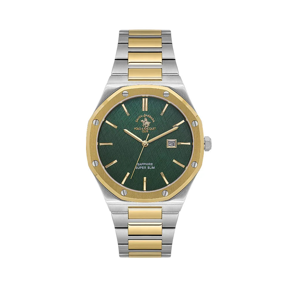 Santa Barbara Polo & Racquet Club Noble Silver and Gold Stainless Steel Watch for Men SB.1.10673-5 - Daniel Klein Saudi Arabia